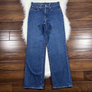 J Crew Size 27 Antique Blue Wash‎ 90’s High Rise Wide Leg Denim Jeans BK356